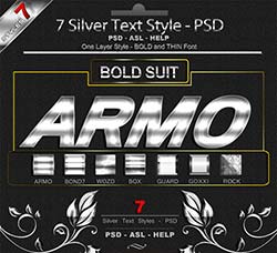 PS图层样式－7个银色文本字效：7 Silver Text Styles Premium